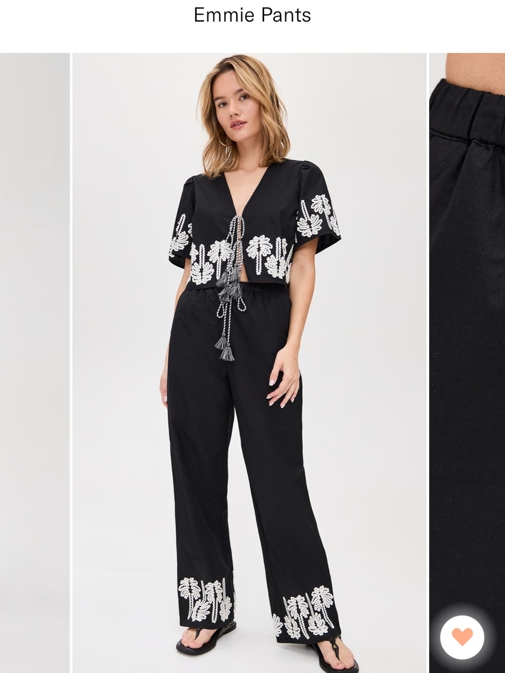 Rails Emmie Pant black and ivory palm tree S
